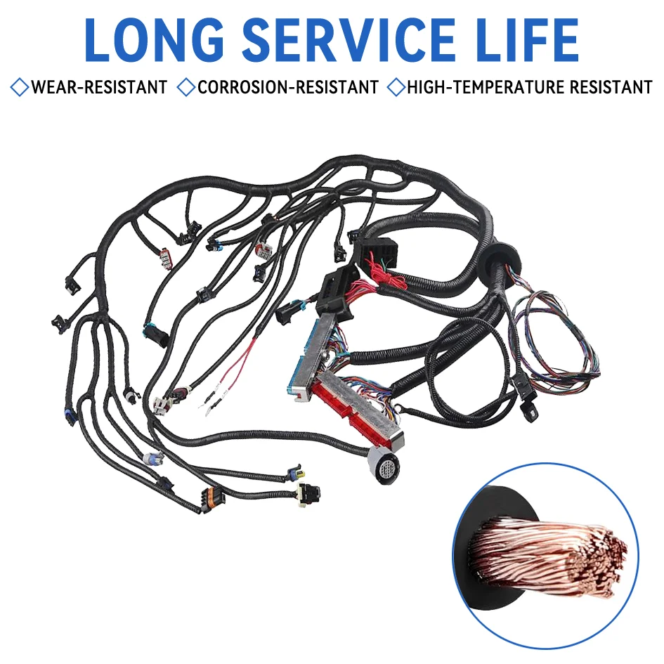 LS1 4L80E DBC Stand Alone Engine Wiring Harness for 1997-2006 Chevrolet Hummer GMC Truck Cadillac Engine Driver By Cable