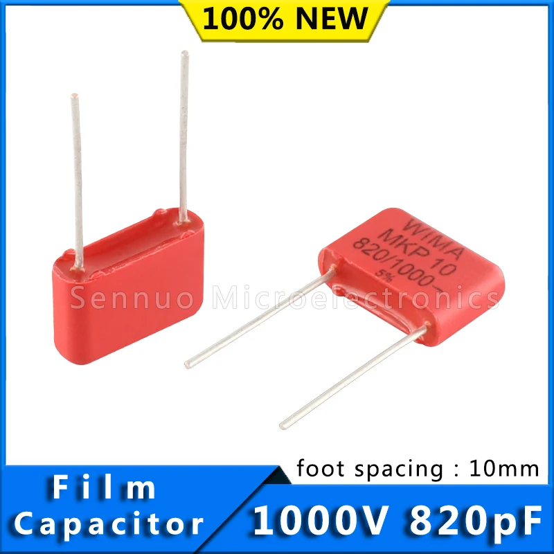 

5/10pcs New German WIMA Film Capacitor MKP10 1000V 820pF 1000v 821 Pitch 10mm Audio Infinity Capacitor