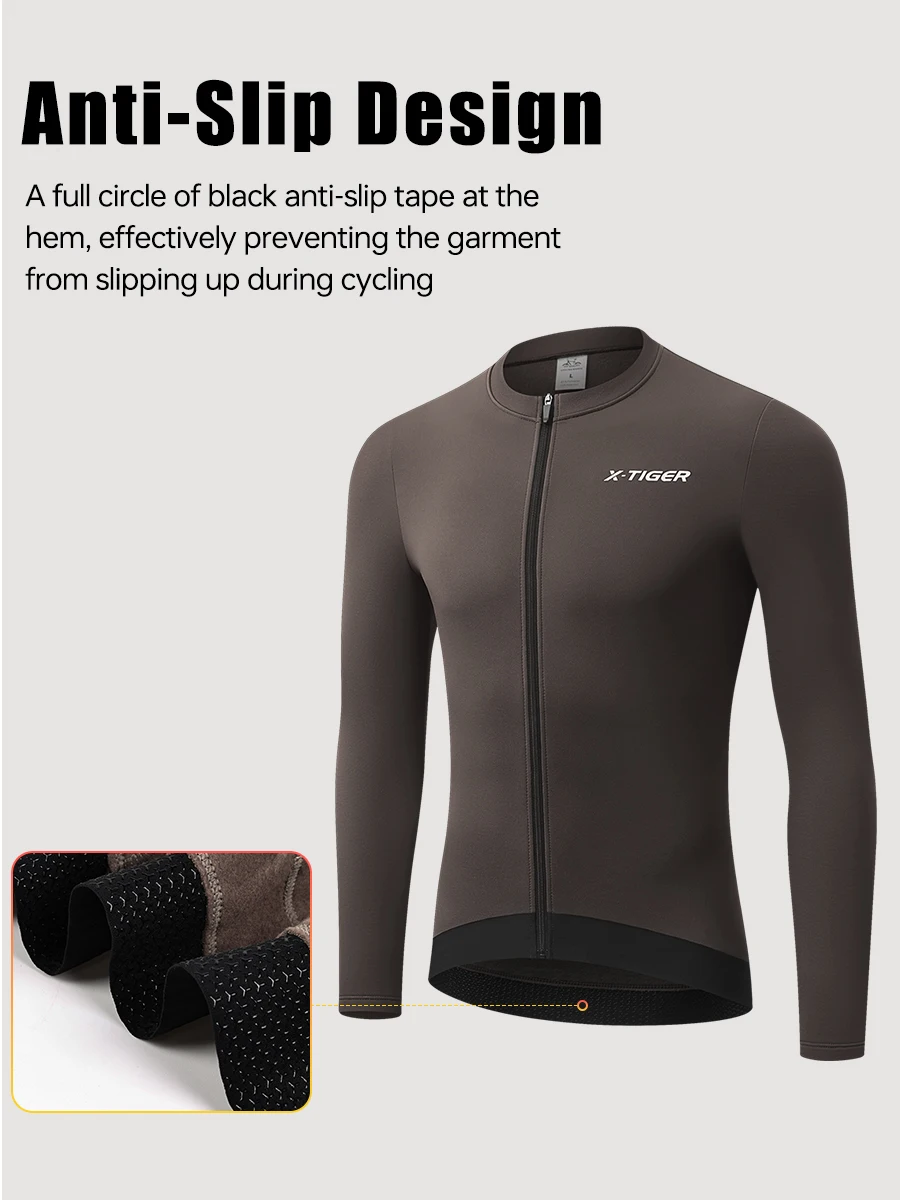 Winter Cycling Jersey - Men's Fleece Bike Jacket With Full Zipper & Pockets