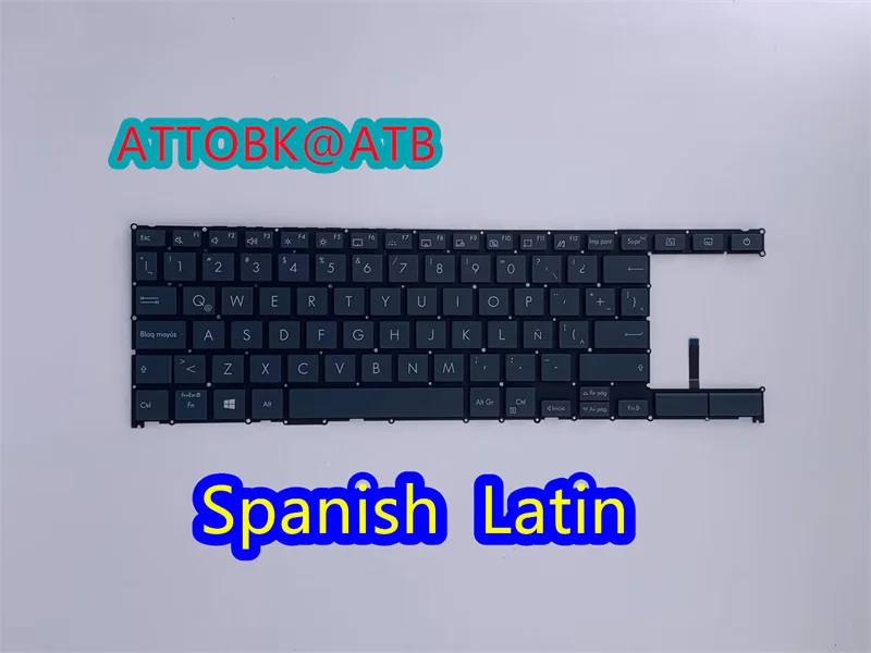 Russo Inglês Espanhol Latino Teclado para Notebook Asus Zenbook Duo 14 Ux482 Ux482e Ux4100e Ux482j Backlight - Imagem 2