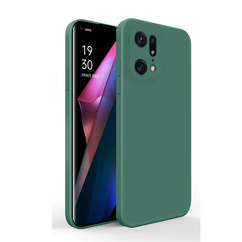 For OPPO Find X5 Pro Case Soft Liquid Silicone Phone Cover Coque Funda neck pouch for phone Cases & Covers