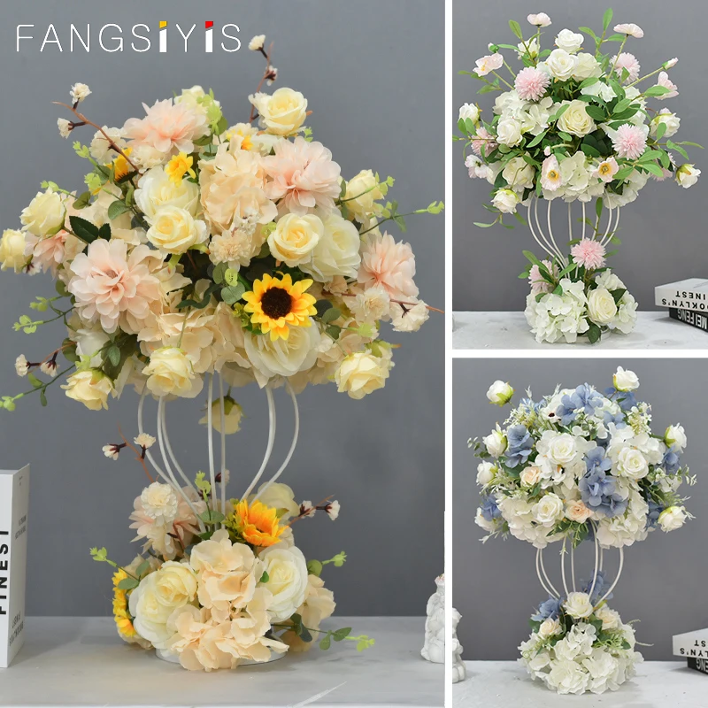 

Artificial Flower Ball Match Same Garland Flower Wreath Decor Wedding Arch Backdrop Table Centerpiece Silk rugosa roseFlower Bou