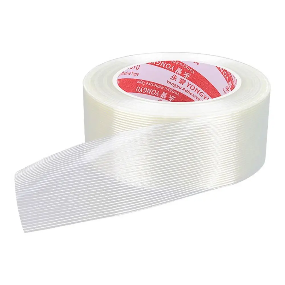New Strong Stripes Fiberglass Tape High Temperature Resistance 25M Lithium Battery Pack Wrap Single-sided Insulation Tape