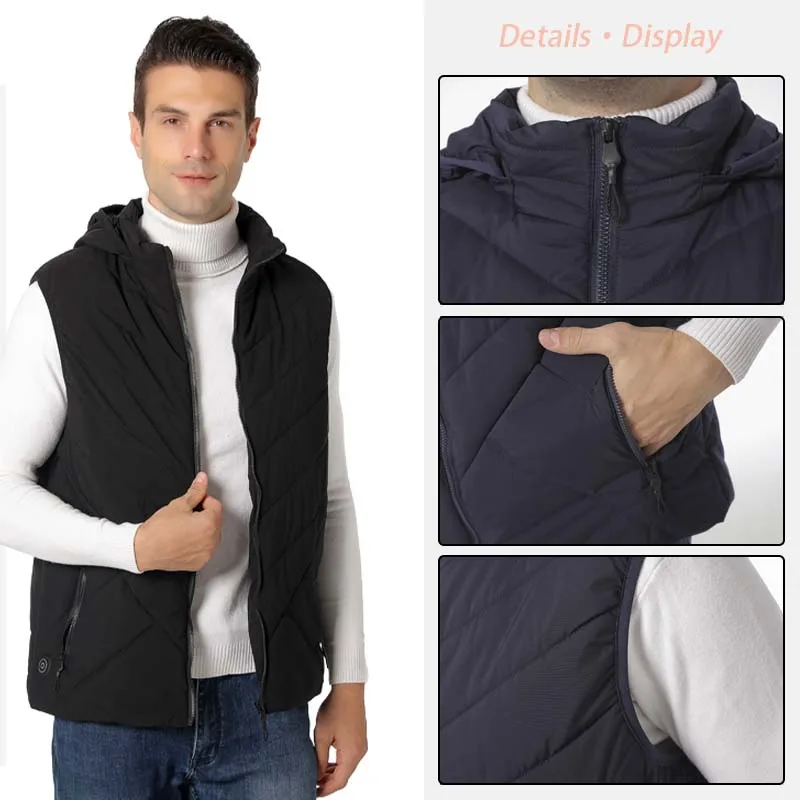 Heating Vest Men Winter District 11 USB Electric Heating Vest Women Cold-Proof Lightweight Thermal Outdoor Hiking Hunting