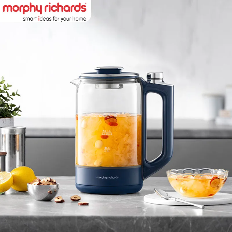Morphy Richards 건강 보존 냄비, 1.5L 유리 전기 주전자, 온도 조절식 물 보일러, 티팟 스튜 디저트, MR6089