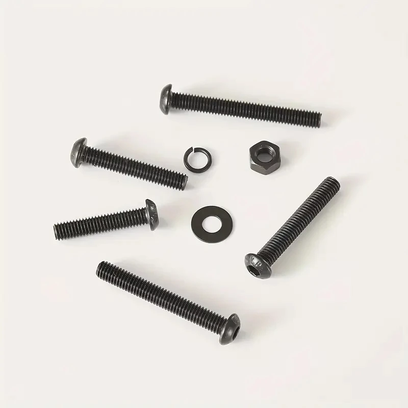 70 pieces M8 x 30mm 35mm 40mm 45mm 50mm, round head sleeve screw bolt washer nut kit, 10.9 grade alloy steel.