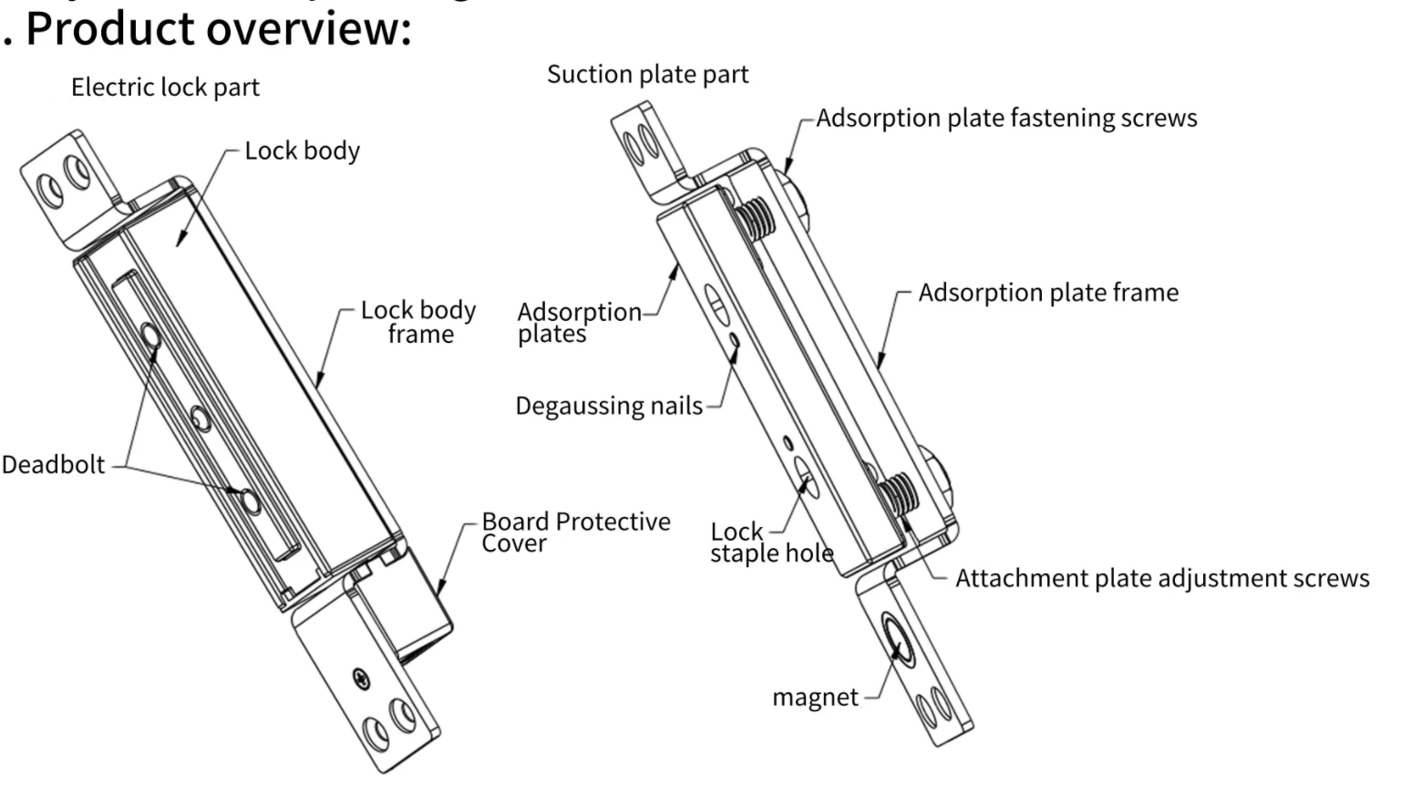 Electronic Shear Lock Access Control Electromagnetic Locking System Door Window