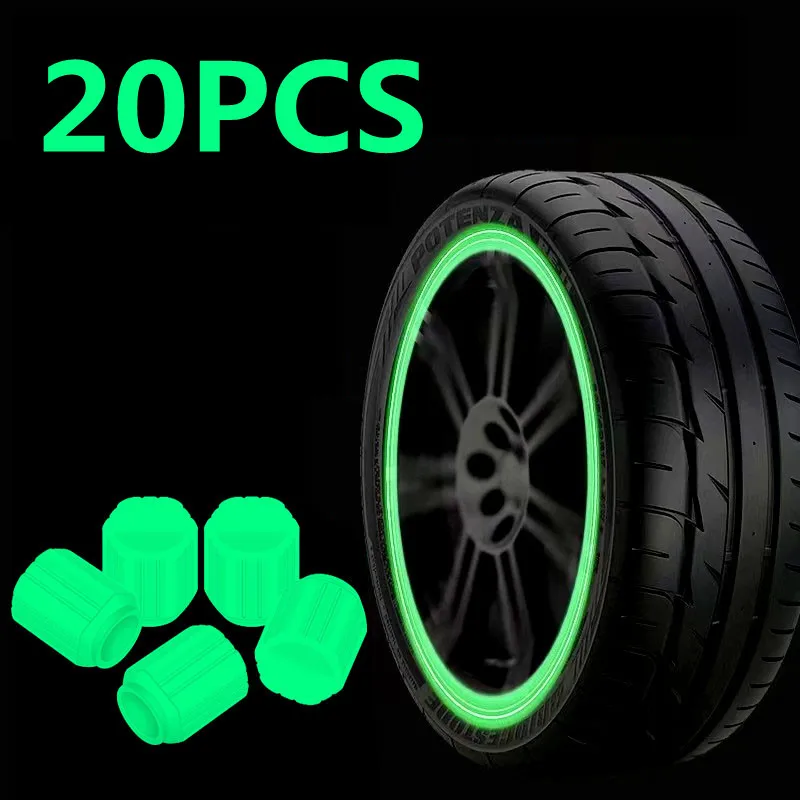 Luminous Valve Caps Fluorescent Red Night Glowing Car Motorcycle Bicycle Wheel Styling Tyre Hub Universal Cap Decor 1PC/4PC/20PC