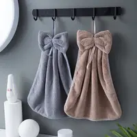 Soft Bow Hand Towels Thickened Coral Velvet Super Absorbent Cleaning Dishcloth for Kitchen Bathroom Home Hair Face Terry Towel 4