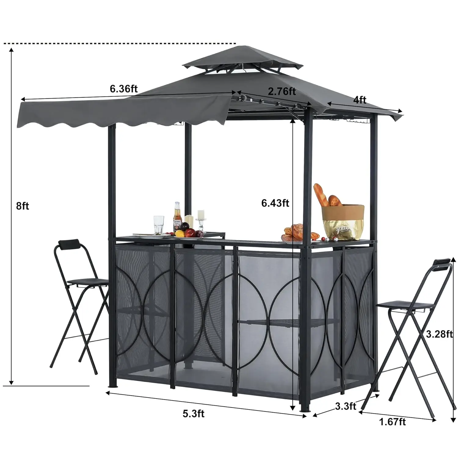 Grill Gazebo with Awning 3