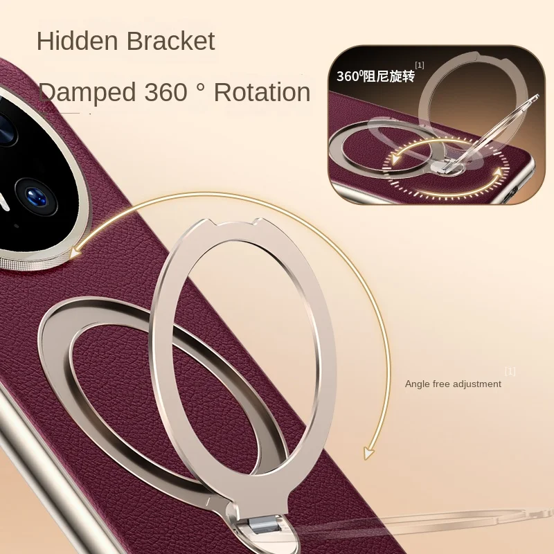 Leather 360° Rotating Stand Phone Case with Full Lens Protection and Shockproof Design