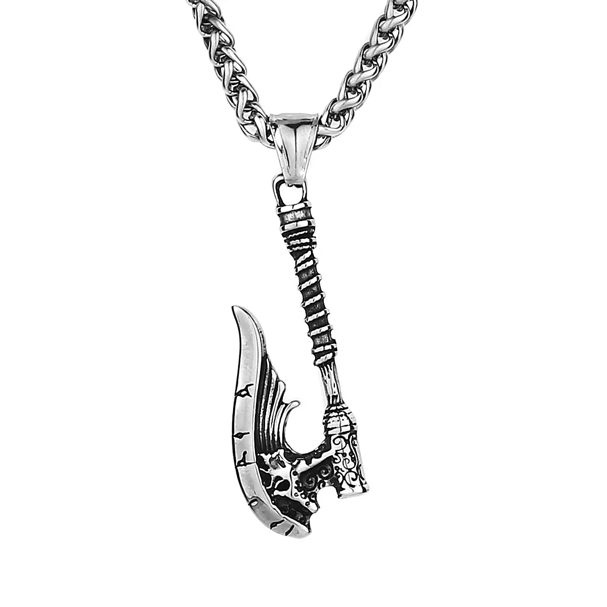 

Vintage Viking Axe Rune European and American Style Men's Fashion Creative Stainless Steel Pendant Necklace