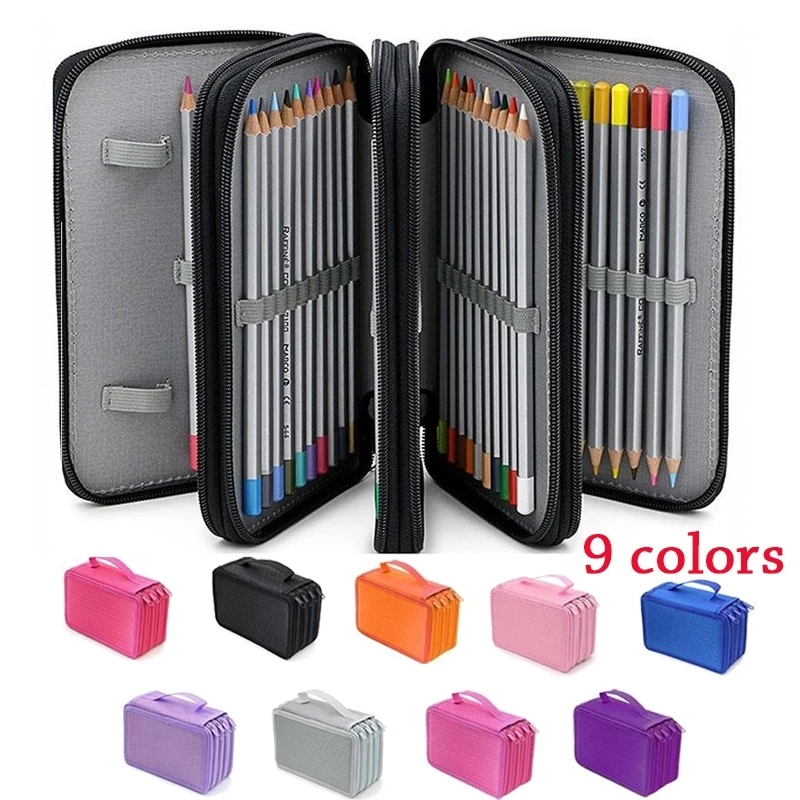 72 Holder Slots  4 Layer  Colored pencil case Large Portable Watercolor Pencil bag