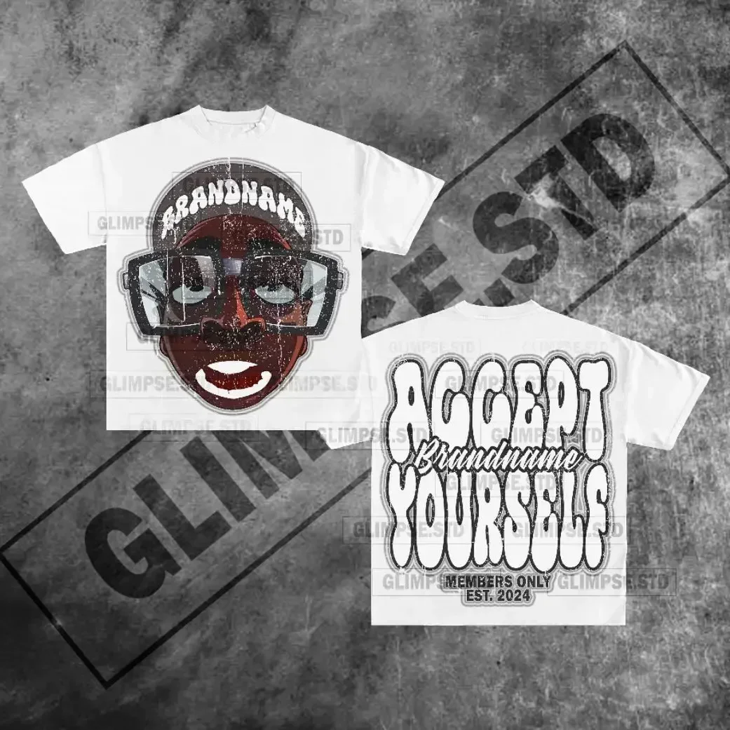 Oversized Graphic T Shirts - Accept Yourself