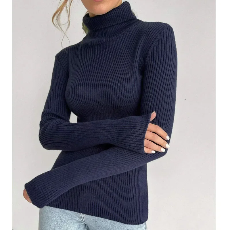 

Fashion Slim Fit Lady Pullover Casual Sweaters Winter Casual Turtleneck Sweaters Long Sleeve Women Knitted Top New Jumper 29681