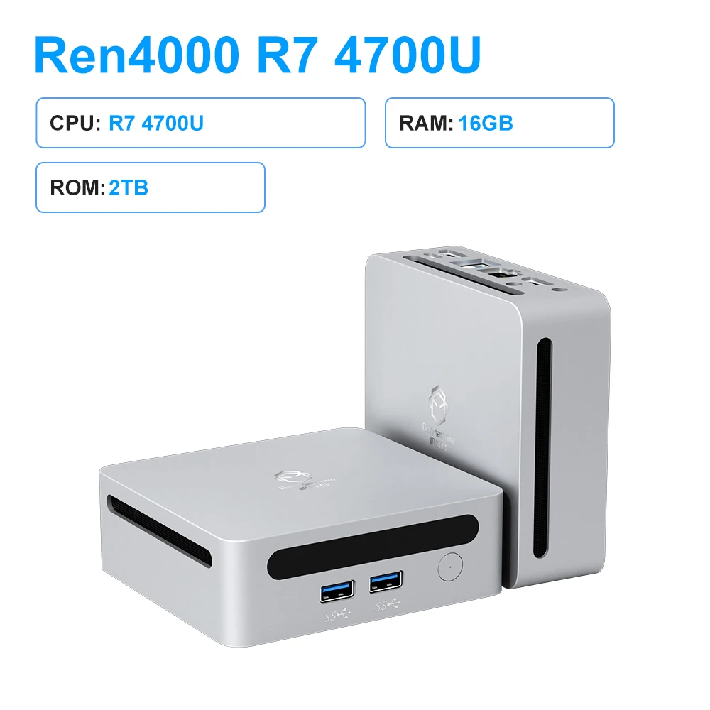 GenMachine New Mini PC AMD Ryzen7 4700U CPU 2.0GHz Up to 4.1GHz