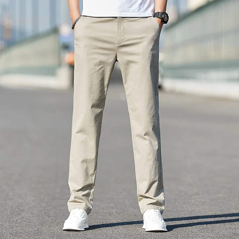 Slim Fit Men's Casual Pants Four Season Lightweight Business Western-Style Easy Maintainance Comfortable Men's Trousers