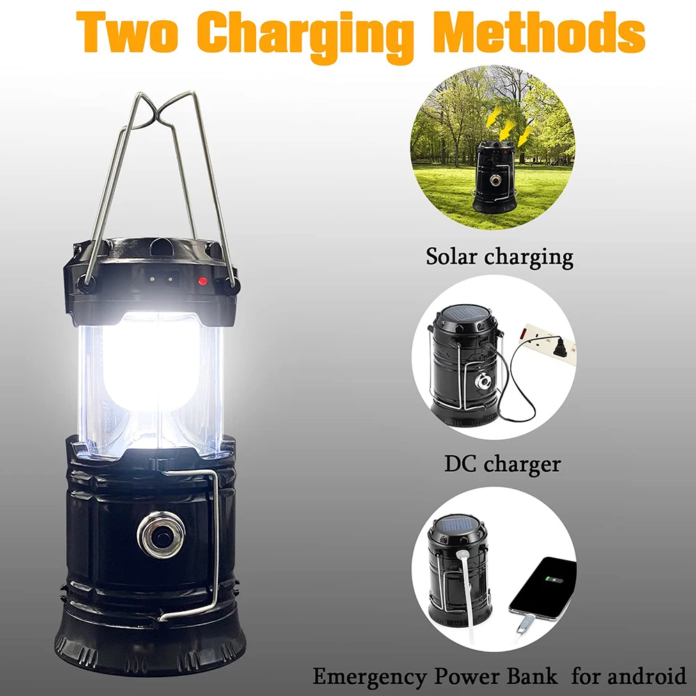 Solar Lantern Flashlights, Rechargeable Camping Lantern Led, Collapsible &  Portable for Emergency, Hurricanes, Power Outage, Storm (Blue 2) 