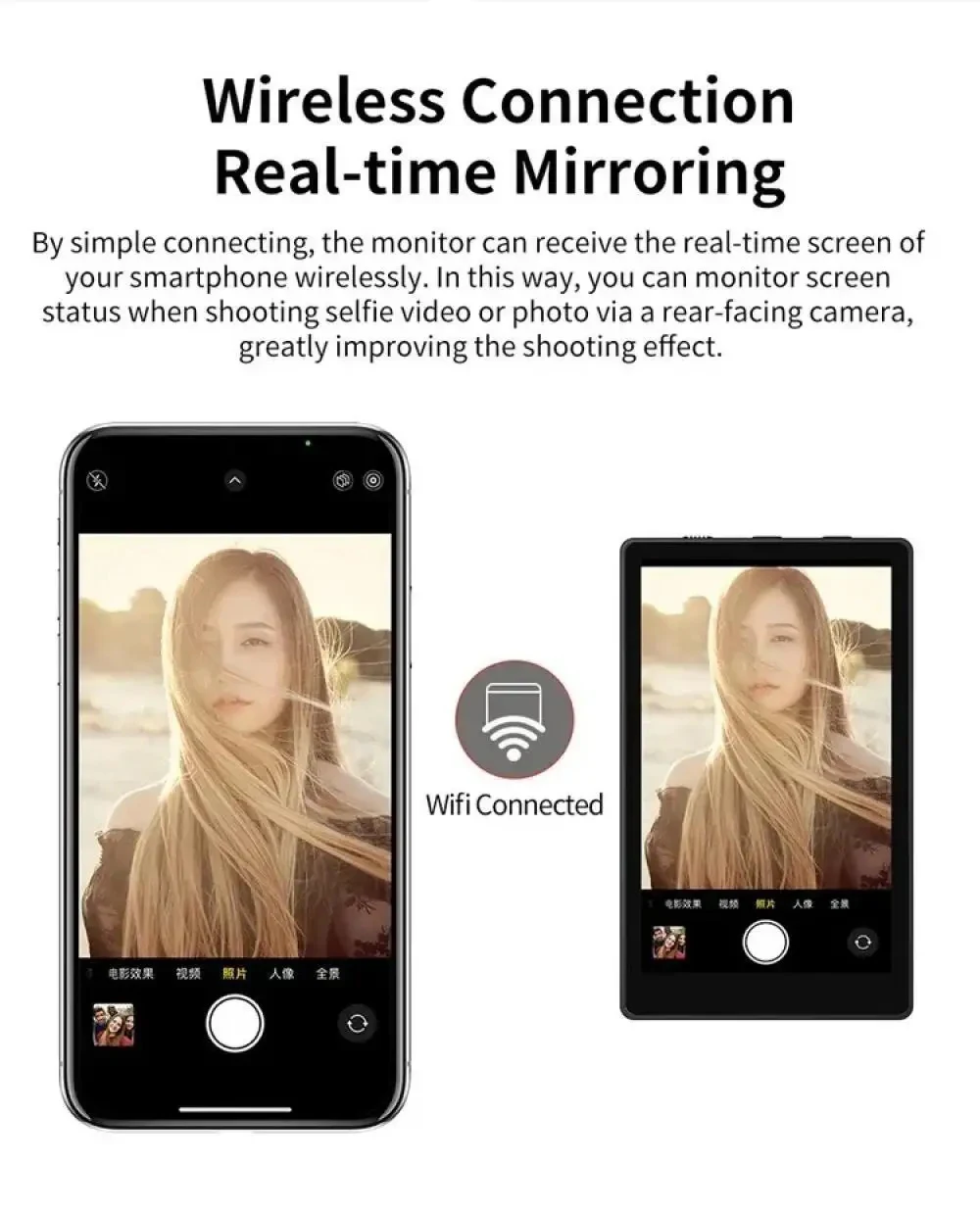 Kingma 모니터 화면 스마트폰 브이로그 셀카 마그네틱, 휴대폰 후면 카메라 사용, 셀카 브이로그 라이브 스트림, 안드로이드 아이폰