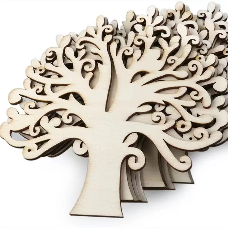 Tree Wooden Wood Crafts Blank Embellishment Embellishments Craft Family  Fordecoration Frame Life Large Diy Shape Unfinished