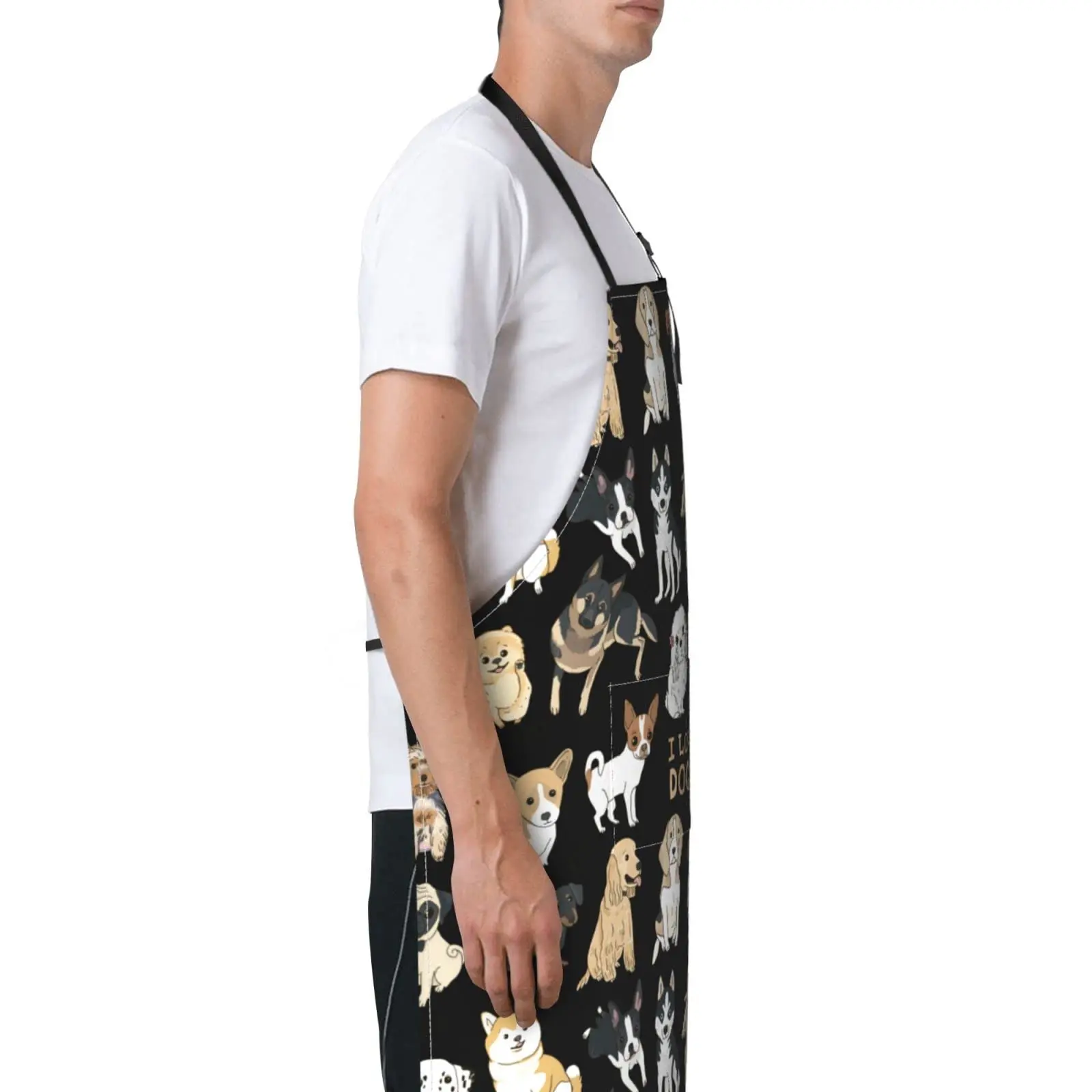 Cute Dog Grooming Apron,Funny Pet Grooming Waterproof Aprons for Women With 2 Pockets & Adjustable Neck 3