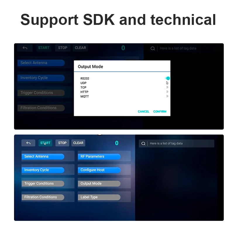 장거리 4포트 UHF RFID 태그 리더 출입 통제 카드 리더 UHF RFID 안드로이드7.1 HTTP MQTT TCP UDP RFID UHF 고정형 리더
