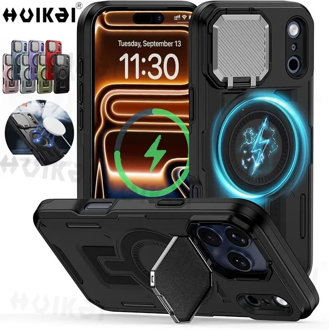 Magnetic Camera Protective Case with Kickstand and Impact Resistance