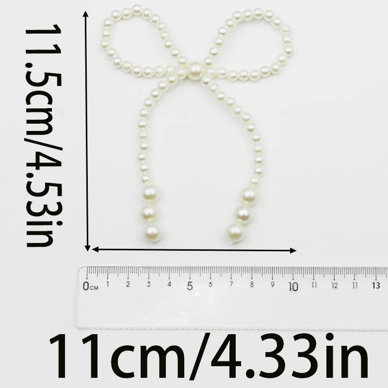 (2 Pcs/Pack) Elegant 11.5*11cm Pearl Bowties for Weddings Parties Proms Homecoming Decorations DIY Handmade Hair Accessories