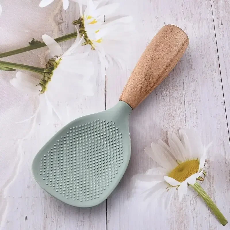 Silicone Spatula Non-stick Pan Special Household High Temperature Resistant Stir-fry Spatula Extended Wooden Handle silicone spatula silicone kitchen utensils