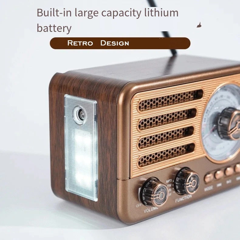 Luxury Design Wireless Bluetooth Speaker Vintage FM Radio Receiver