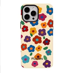 Luxury Colorful Flowers Fashion Double - Layer Back Phone Case Cover - iPhone 14 Plus (FLR - 307FL69118A1)