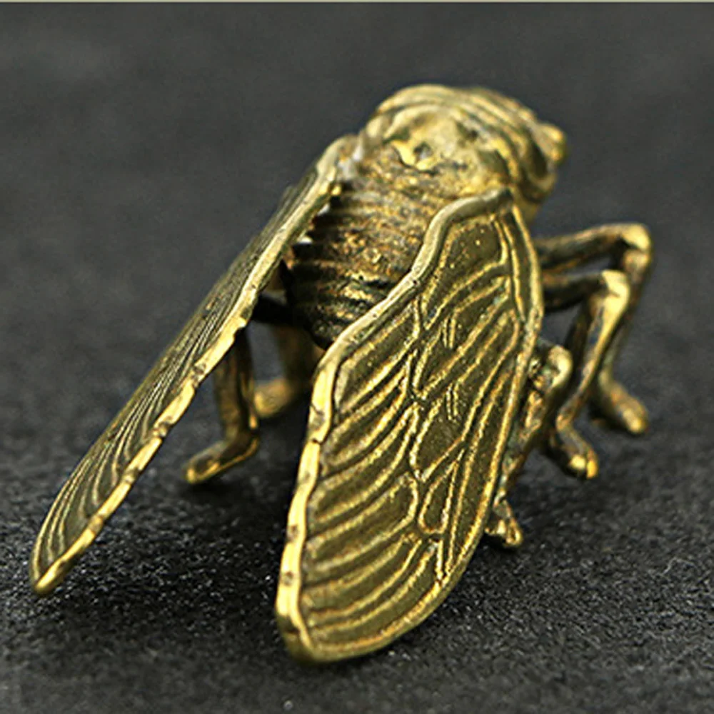 Handmade Creative Pure Brass Cicada Collection Exquisite Statue Ornaments Decor Decoration Crafts Home Decor