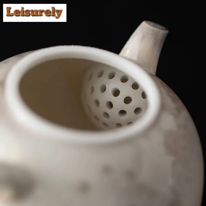100ML Ink Painting Zhiye Roasting Pomegranate Teapot Retro Tea Infuser Pot Tea Maker Kettle With Ball Hole Cha Supplies Gift