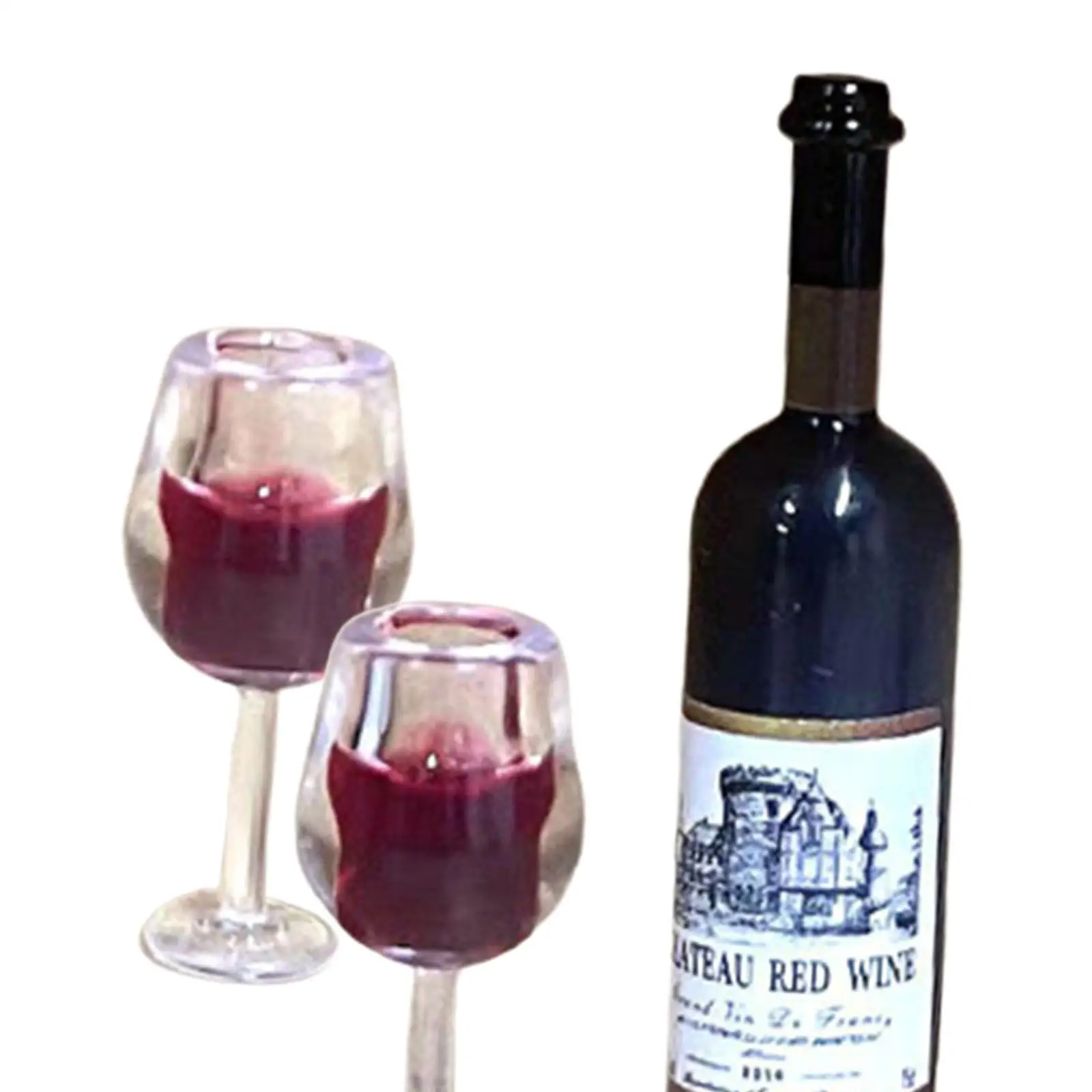 Dollhouse Accessories Wine Bottle Cups Scenery Supplies 1/12 Scale For Bars Living Room Kitchen Home