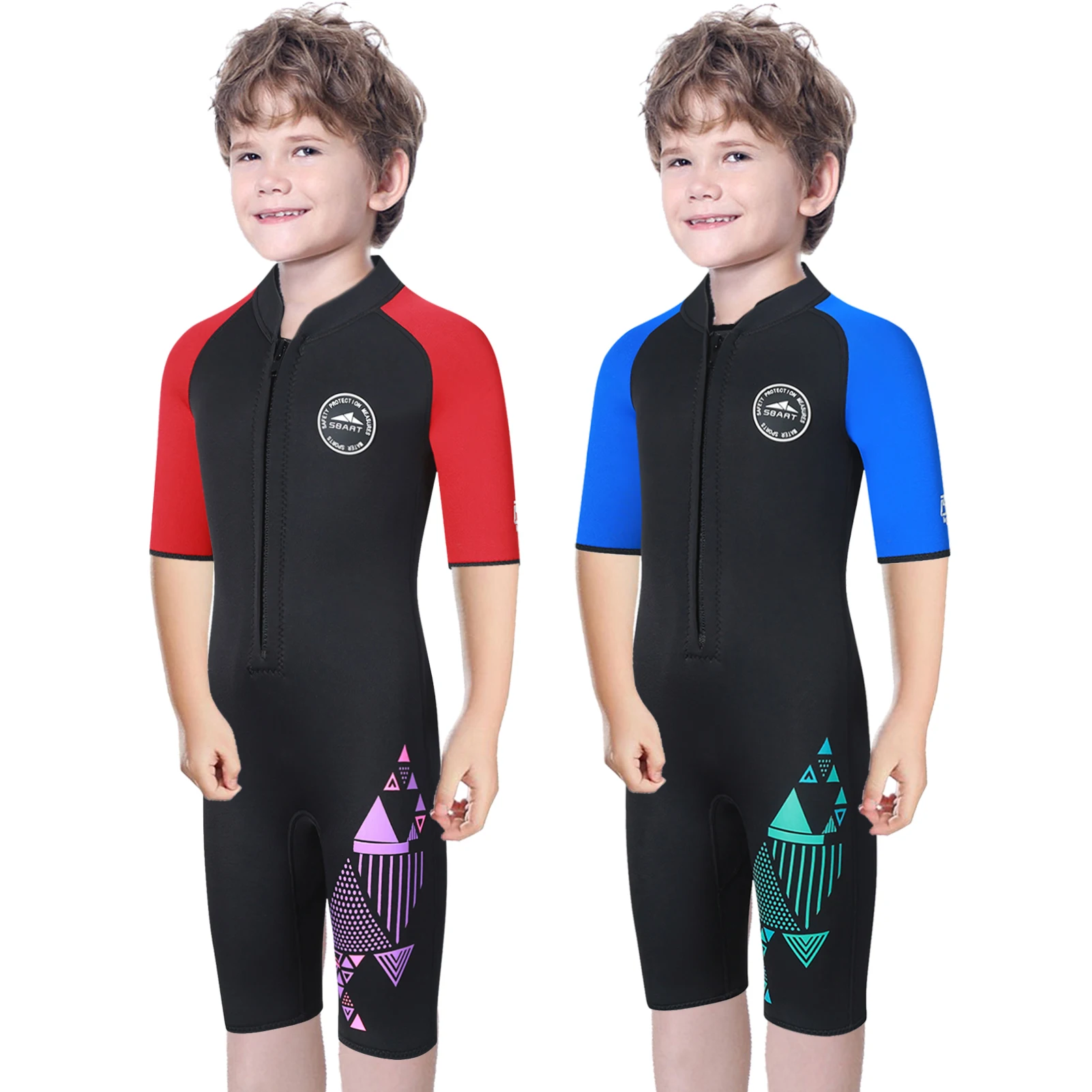 

Short Sleeve Kids Wetsuits 2mm Neoprene Children's Diving Suits for Boys Girls Swimming Rash Guard Snorkeling Surfing Wear