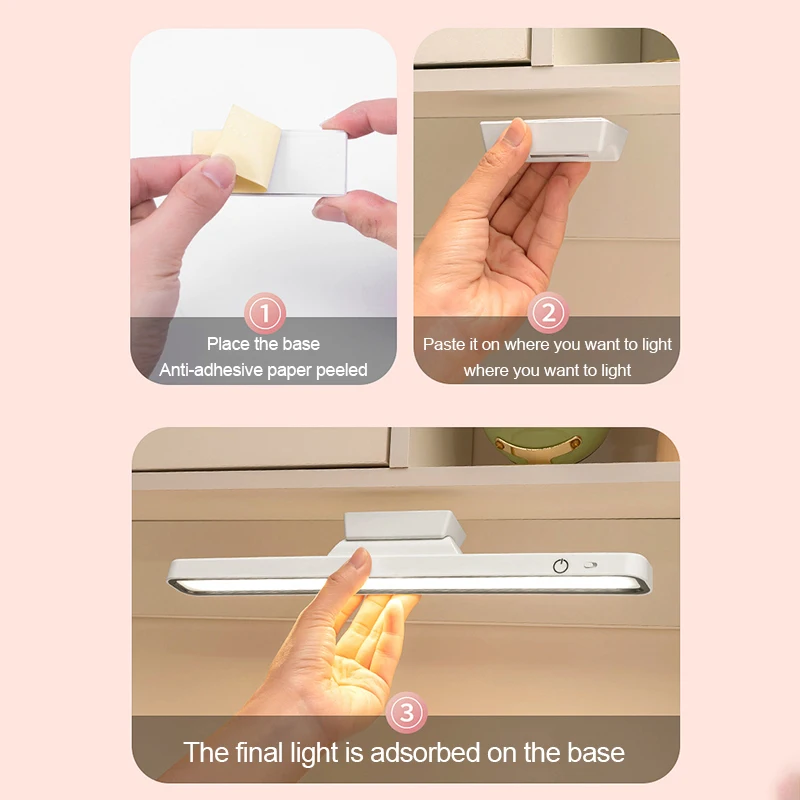Desk Lamp Hanging Magnetic Table Lamp Led Usb Rechargeable Stepless Dimming Cabinet Closet Wardrobe Night Light 5