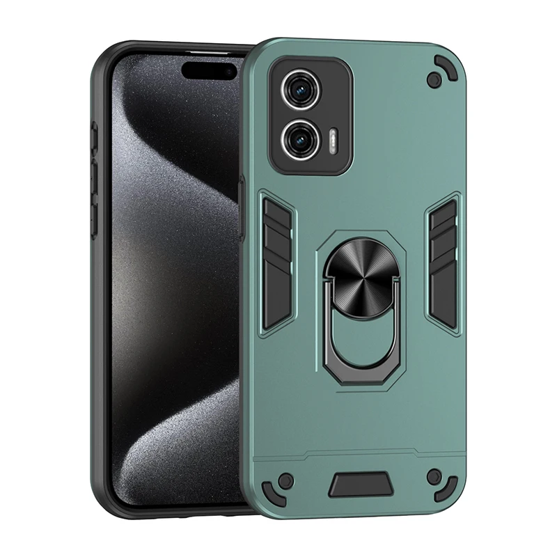 Enhanced Protective Armor Case with Ring Stand and Camera Lens Guard