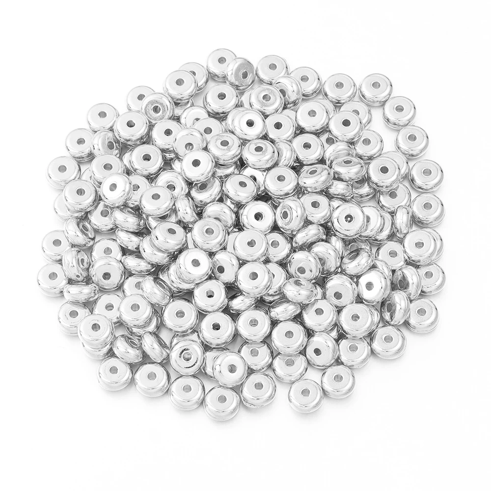 200/400 Stück 4 5 6 mm CCB Charm Spacer Perlen Gold Farbe flache runde Rad lose Perlen für DIY Ohrringe Schmuckherstellung Zubehör – Detail 9