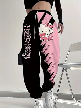 Hello Kitty Kuromi Pantalon de jogging décontracté pour femme