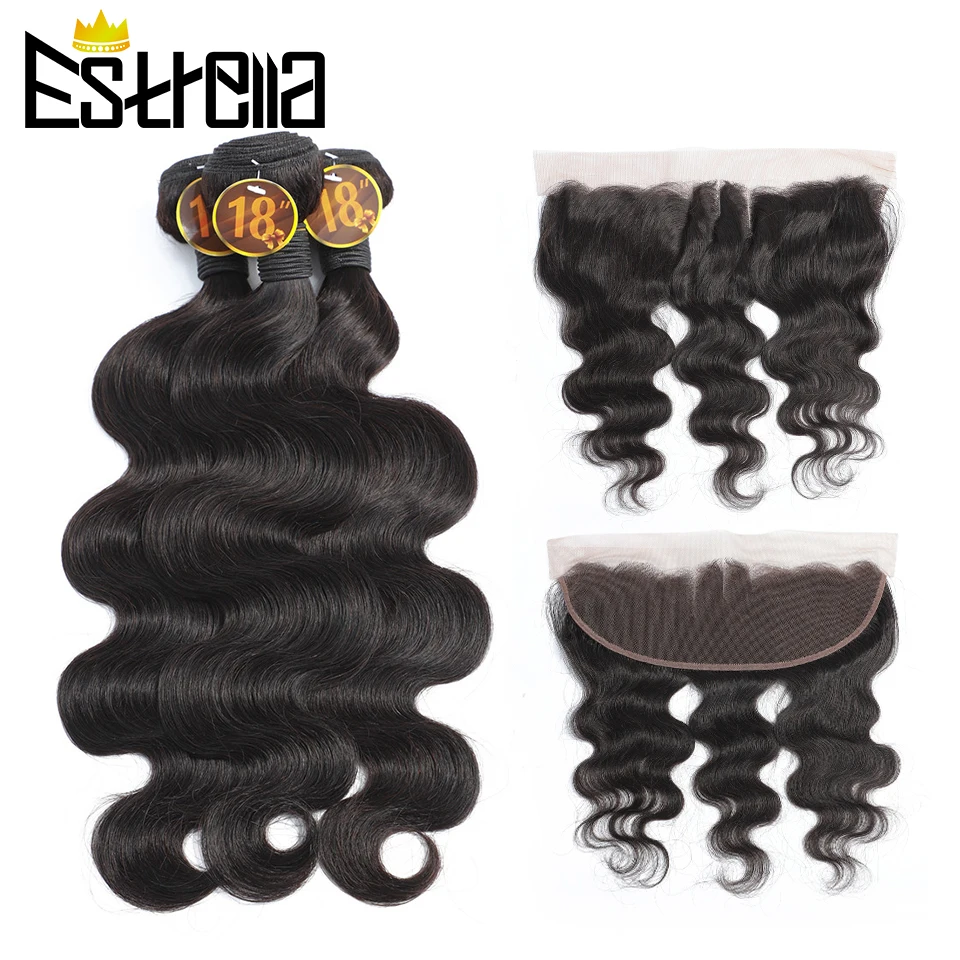

Body Wave Bundles with Closure Human Hair 13×4 Ear To Ear Lace Frontal and Bundles Brazilian Hair Weave Bundles With Closure