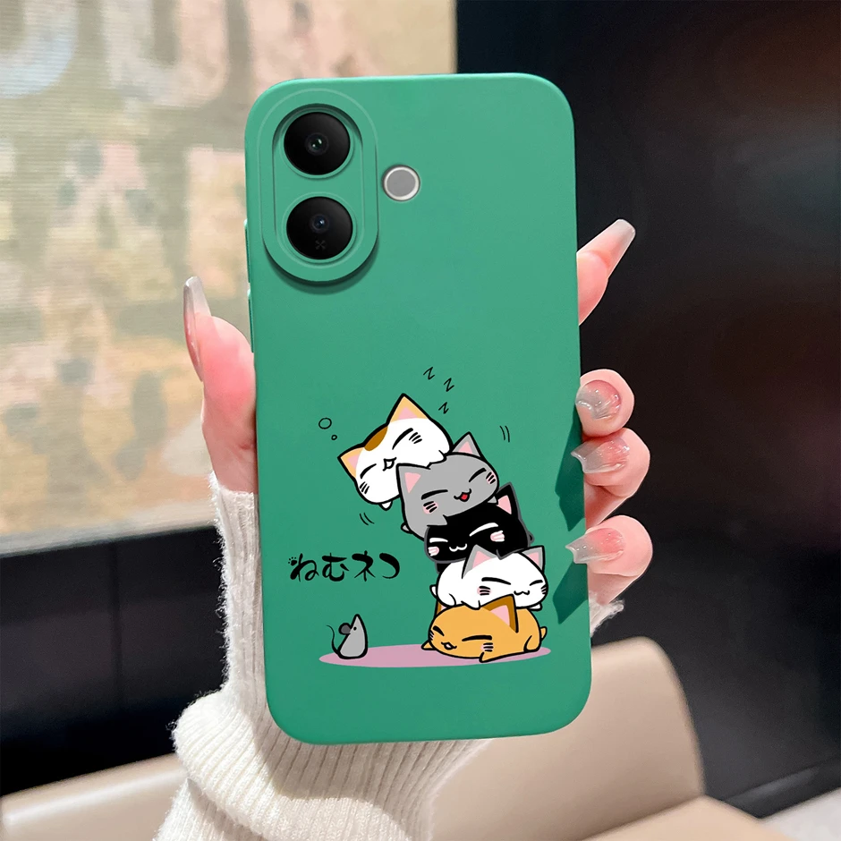 Cute Cartoon Kitten Heart Drop-Resistant Anti-Scratch Phone Cover