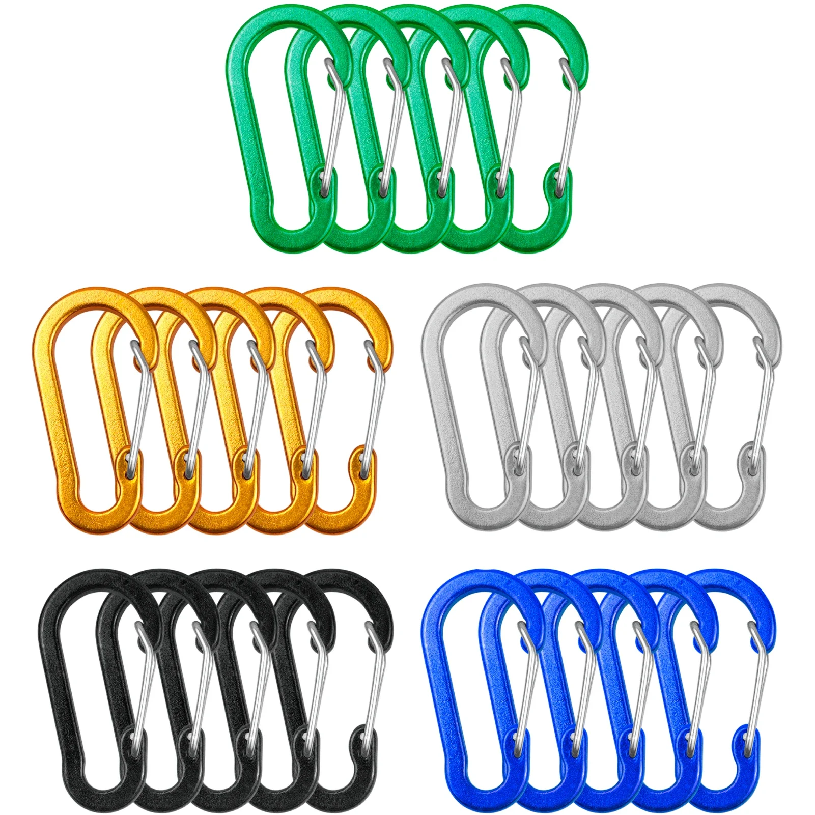 5/10/12 stücke Karabiner Clips Mini Aluminium Legierung Schlüsselbund Karabiner Clip D Ringe Outdoor Camping Wandern Angeln Rucksackreisen 2023
