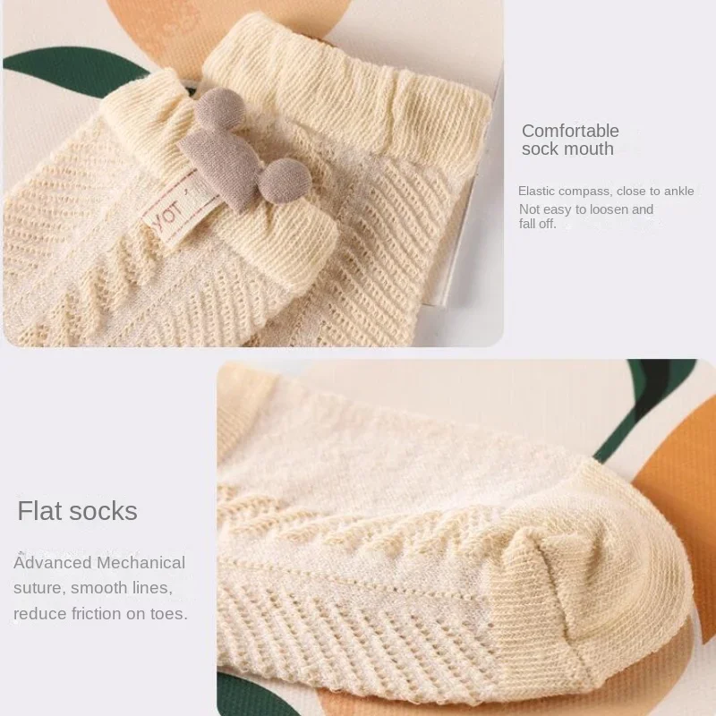 Baby Socks Thin Baby Socks Summer Breathable Mesh Socks Newborn Toddler Cartoon Boys Princess Girls Clothing Accessories