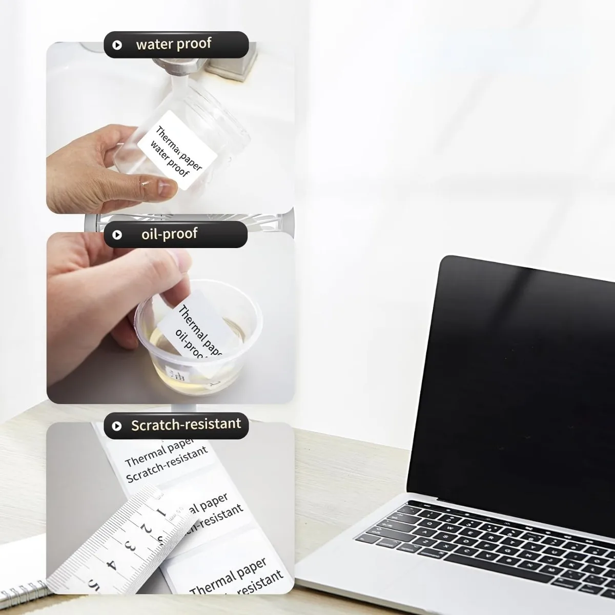 M110/M220 Thermal Sticker Labels Transparent Thermal Paper Waterproof For Wireless Bluetooth Inkless Printer For Home And Office printer sticker paper