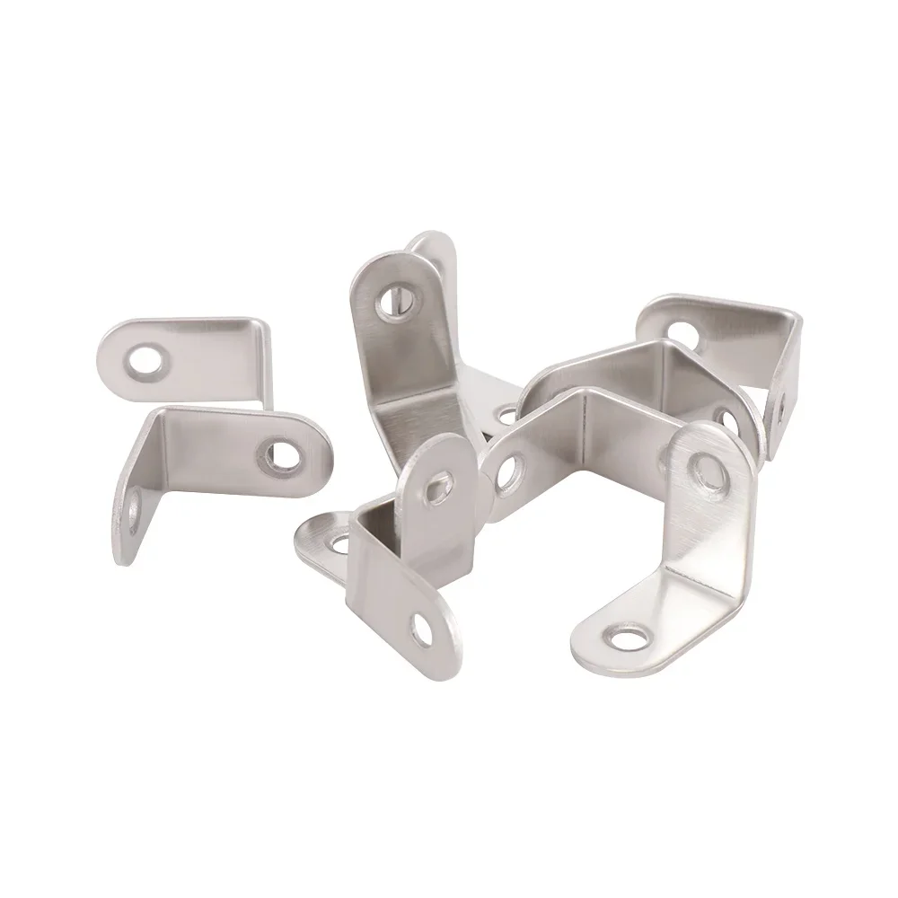 Stainless Steel Angle Bracket 10 Pcs 20mm x 20mm Round End 90 Degree Corner Bracket Thick Reinforced Angle furniture hardware angle bracket angled furniture hardware angle connector