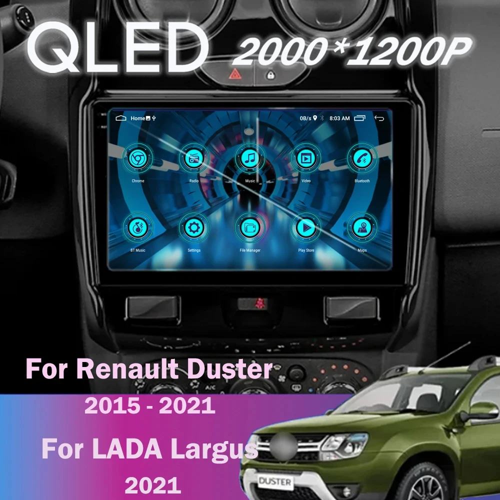 GcPaSr Android 13 For Renault Duster 2015 - 2021 For LADA Largus 2021 Car Radio Carplay Auto Multimedia Video Player GPS Cam BT