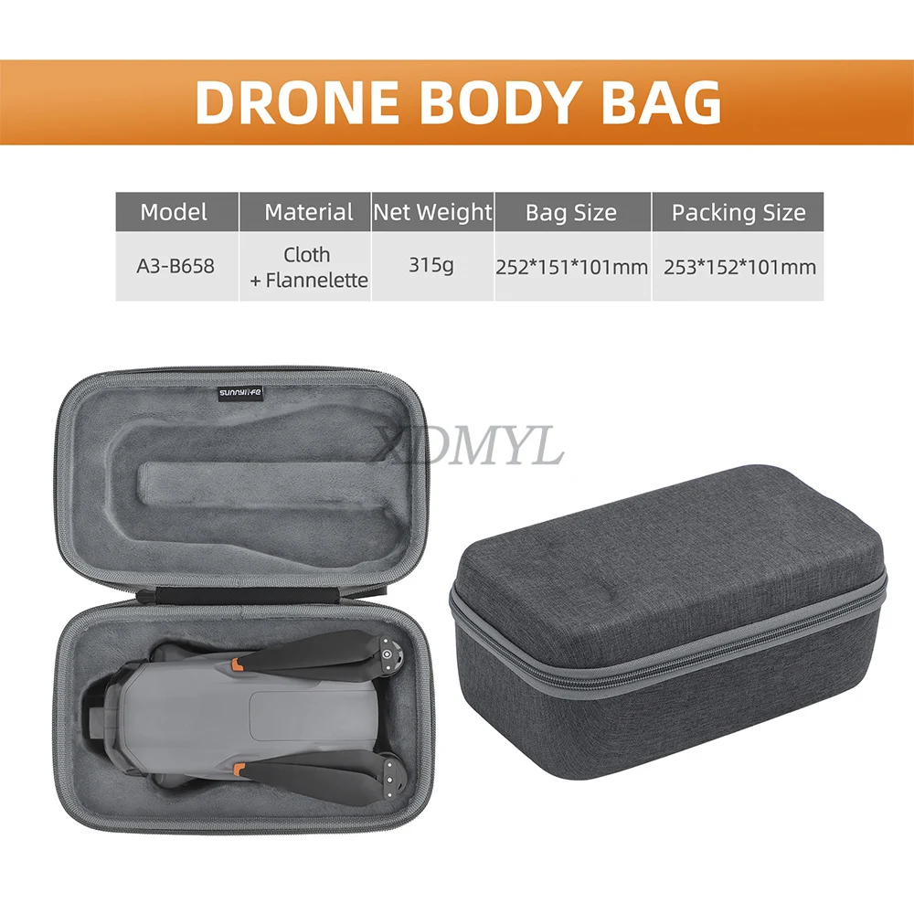 Sunnylife Storage Bag For DJI Air 3/Air 3S RC 2/RC N2/RC N3 Body Case Handheld Carrying Box Controller Bag Drone Accessories drone accessories,drone storage bag,dji case,drone case