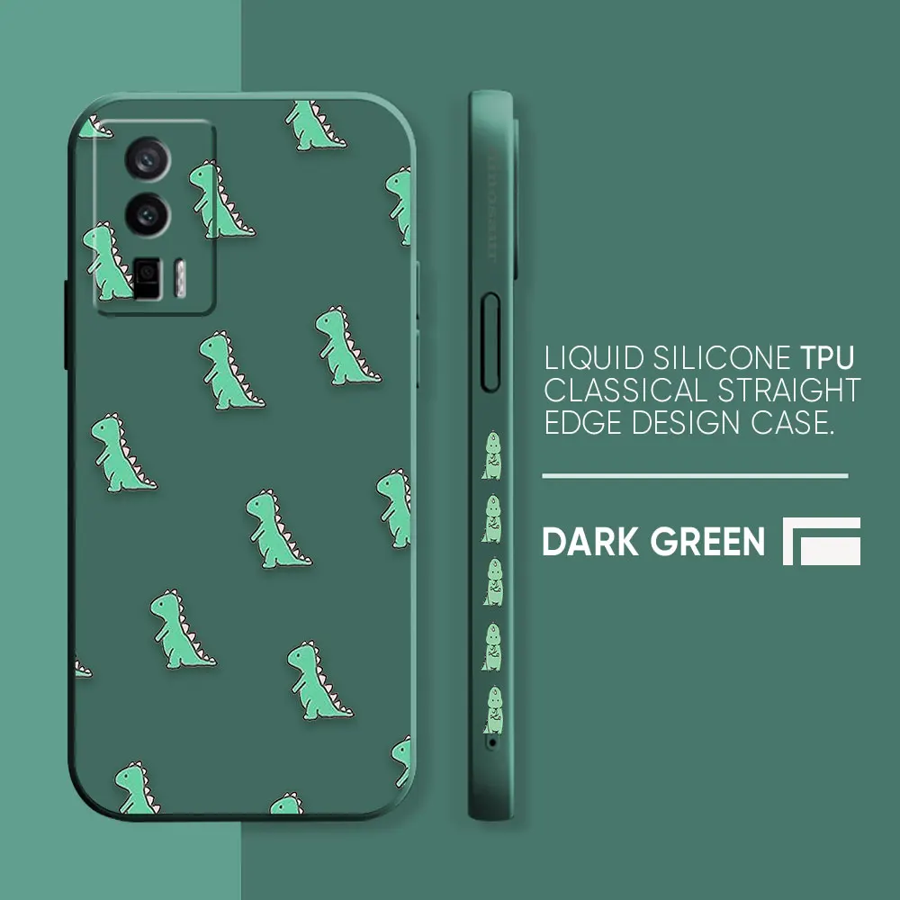 thumbnail image 1 of Case For Redmi K60E K50 K40S K40 K30 K20 10C 9 8A 8 10 Pro 4G 5G Colour Simple Liquid silicone Case Cute Little Cartoon Dinosaur, 1 of 5