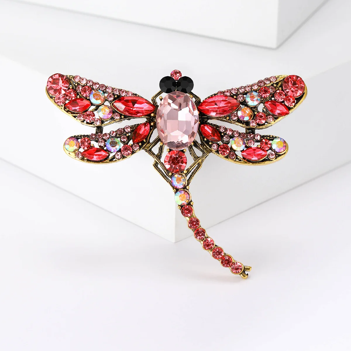Broche Libellule Fantaisie Strass - Bijou Femme / Homme - Bleue - Cadeau Mariage