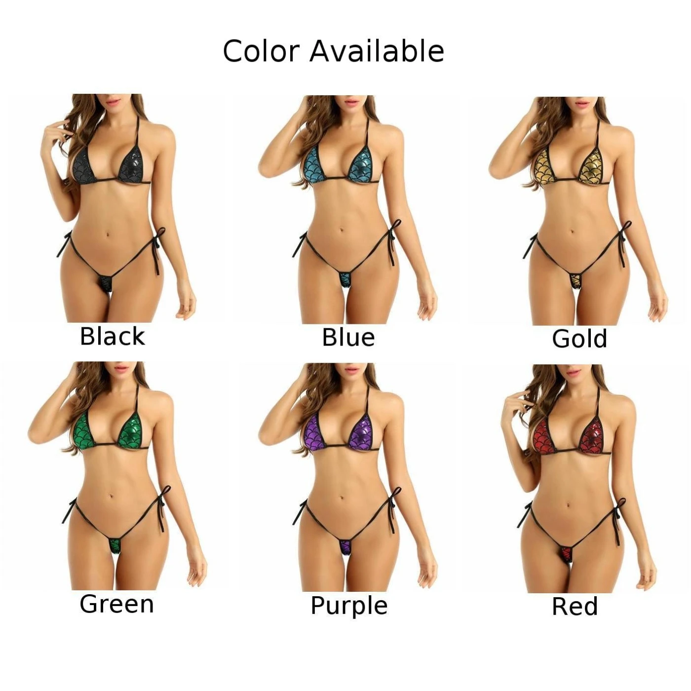 Sexy Womens Lace-up Exotic Three-point Mini Bikini G-string Thong Swimwear Underwear Sensual Lady Beachsuit Breathable Lingerie